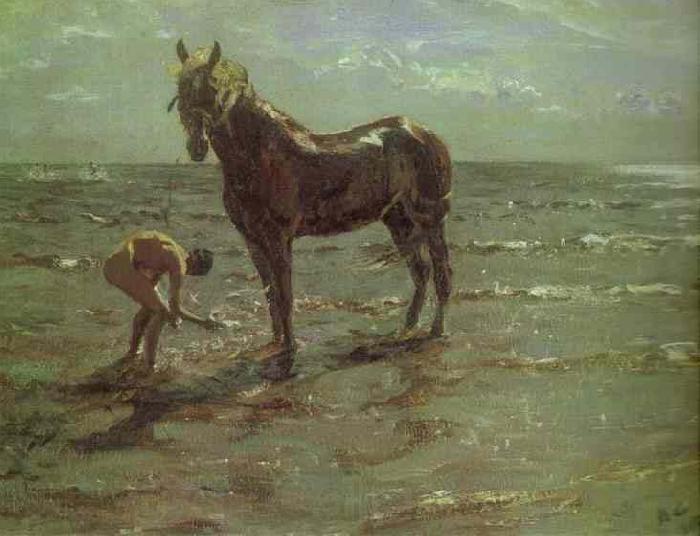 Valentin Serov Bathing of a Horse Germany oil painting art